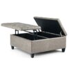 Harrison - Coffee Table Storage Ottoman - Distressed Gray Taupe - Image 3