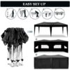 10'X20' Folding Canopy With 6 Removable Sidewalls Outdoor Event Shelter UPF 50+ Gazebo Portable Tents For Parties Beach Camping Wedding Ez Pop Up Canopy - Black - Image 3