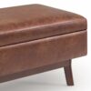 Owen - Small Rectangular Storage Ottoman - Distressed Saddle Brown - Image 4