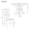 Retro Style 5 Piece Round Dining Table And Chair Set With Unique Legs And Hollow Chair Back - Gray - Image 7