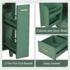 Solid Wood And 24" Bathroom Vanity With Sink, Deep Drawer, Door Shelf, 2 Tier Basket - Green - Image 8