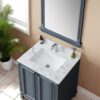 Elegant Bathroom Vanity Top With Rectangular Ceramic Sink And Backsplash - White - Image 3