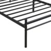 Modern Twin Long Size Metal Bedframe With Wood Panel Headboard - Black / Brown - Image 10