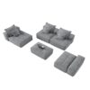 Modern Oversized Modular Sectional Sofa, Sparkling Chenille Fabric Soft Cushion Sofa With 6 Pillows, 6 Pieces Diy Combination Tufted Sofa, No Assembly Required - Gray - Image 20