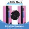 Contrast Color 3 Piece Luggage Set Hardside Spinner Suitcase With Tsa Lock 20" 24' 28" Available - Pink - Image 3