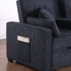 Cody II - Woven Fabric Convertible Sleeper Loveseat With Cup Holder, Charging Ports, Side Pocket, and Pocket Coil Seating - Dark Gray - Image 8