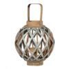 Decorative Lantern With Handle, Wooden Lantern For Indoor Outdoor, Home Garden, Wedding - Silver - Image 2
