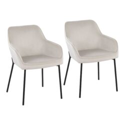 Daniella - Contemporary Dining Chair (Set of 2) - Cream / Black