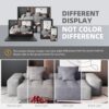Modern Oversized Modular Sectional Sofa With 2 Chaise Lounge And 2 Armrest, Sparkling Chenille Fabric Soft Cushion Sofa With 4 Pillows, 4 Pieces Diy Combination Tufted Sofa, No Assembly Required - Gray - Image 12