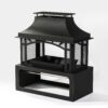 40" Wood Burning Fireplace, 50000 Btu Steel Fire Pit, Wood Burning Chimney For Outside Patio Deck Garden Backyard - Black - Image 6