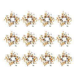 Fall Leaves Wreath, Botanicals Decor For Harvest Festival Fall Festival & Thanksgiving Table Decorations (Set of 12) - Orange Multi
