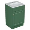 20" Bathroom Vanity With Sink, Freestanding Cabinet With Door Shelf And Adjustable Shelf, And Ceramic Construction - Green - Image 14