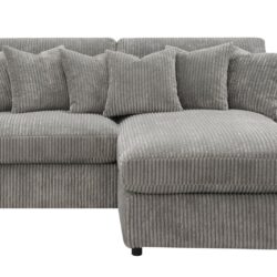 Tavia - Reversible Sectional Sofa With 6 Pillows - Gray