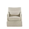 Modern Design London Skirted Swivel Chair Traditional Aesthetic Polyester - Beige - Image 4