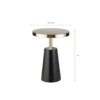 Accent Table Elegant Design Metal Round - Black / Gold - Image 3