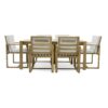 Patio Dining Set Outdoor Dining Table And Chair Set With And Removable Cushions For Patio, Backyard, Garden - Light Teak - Image 23
