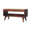 Bench With Brown Leather Seatpad - Chestnut - Image 3