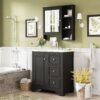 Bathroom Vanity With Sink, Modern Elegant Bathroom Storage Cabinet With 3 Drawers And Adjustable Shelves, Freestanding Vanity Set With Mirror Cabinet, Single Sink Bathroom Vanity - Black - Image 3