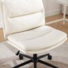 Bizerte - Adjustable Swivel Criss-Cross Chair, Wide Seat / Office Chair / Vanity Chair - White - Image 8