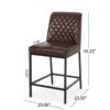 Counter Stool (Set of 2), Barstools - Dark Brown - Image 3