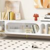Modern TV Stand For Up To 70" TV, Entertainment Center TV Media Console Table, With 3 Shelves And 2 Cabinets, TV Console Cabinet Furniture For Living Room - White - Image 4