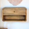 Floating Curve Open Slot Nightstand - Oak - Image 9