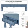 Console Table Long Console Table With Drawers And Shelf For Entryway, Hallway, Living Room - Navy - Image 7
