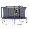 14Ft For Kids Children With Safety Enclosure Net Outdoor Backyards Large Recreational Trampoline - Blue - Image 5