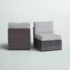 Armless - Patio Chair With Cushions (Set of 2) - Brown - Image 2