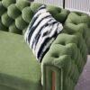 Chesterfield - Modern Tufted Velvet Living Room Sofa, 84.25''W Couch - Mint Green - Image 3