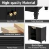 Modern Bathroom Vanity With Ceramic Sink, Freestanding, One Tip - Out Drawer, 3 Side Drawers, Adjustable Shelf - Beige - Image 7