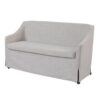 Slip Covered Settee With Casters - Beige - Image 3