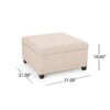 Isabella - Ottoman Storage Solution - Wheat - Image 7