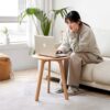 Round Small End Table, Side Table For Bedroom & Balcony - Natural - Image 10