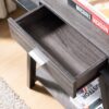 Modern Hallway Display Table With Drawer & Bottom Shelve - Distressed Gray / Black - Image 2