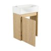Modern 16" Bathroom Vanity Sink Combo With Ceramic Sink And Cabinet For Small Spaces - Oak - Image 20