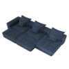 Modern Oversized Modular Sectional Sofa, Sparkling Chenille Fabric Soft Cushion Sofa With 6 Pillows, 6 Pieces Diy Combination Tufted Sofa, No Assembly Required - Blue - Image 21