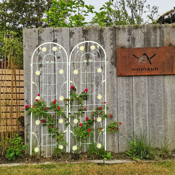 4 Pack Metal Garden Trellis Rustproof Trellis For Climbing Plants Outdoor Flower Support - Cream White