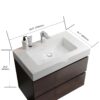 Alice - 30" Bathroom Vanity With Sink, Large Storage Wall Mounted Floating Bathroom Vanity For Modern Bathroom, One-Piece Sink Basin Without Drain And Faucet - Walnut / White - Image 5