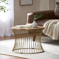 Ameliarae - Handcrafted Boho Mango Wood And Iron Coffee Table - Natural