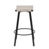 Counter Height Bar Stools Backless Handwoven Kitchen Dining Chairs With Round Footrest (Set of 2) Weaving Pub Stoo - Creamy White - Image 10