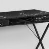 Computer Desk, Home Office, Laptop, Left, Right Set-Up, Storage Drawers, Work, Marble Look Laminate, Contemporary, Modern - Black - Image 2