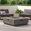 Modern Square Iron Fire Pit 50, 000 Btu - Stone Gray - Image 10