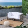 Oana - 2 Piece Loveseat Set With Cushions - White - Image 4