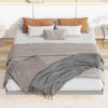 King Size Floating Bed With LED Lights Underneath, Modern King Size Low Profile Platform Bed With LED Lights - Gray - Image 3