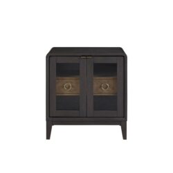 Glass Door Nightstand - Black
