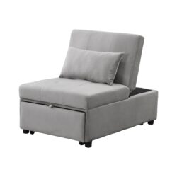 Stylish Folding Ottoman Sofa Bed With Multifunctional Design - Gray