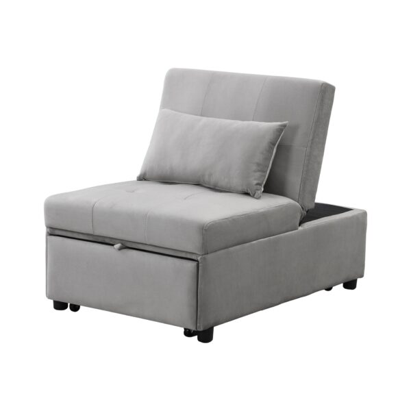 Stylish Folding Ottoman Sofa Bed With Multifunctional Design - Gray