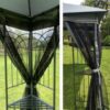 10 X 10 Ft Patio Gazebo Tent With Ventilated Double Roof And Mosquito Net Canopy For Backyard Or Garden - Gray - Image 11