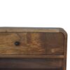 Large Floating Curve Open Slot Bedside Table - Beige - Image 4